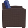 image:imageFlash Furniture Seneca Chocolate Brown Faux Rattan Loveseat with AllWeather Navy CushionsNavy CushionsChocolate Brown Frame