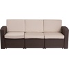 image:imageFlash Furniture Seneca Chocolate Brown Faux Rattan Sofa with AllWeather Beige CushionsChocolate Brown