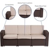 image:imageFlash Furniture Seneca Chocolate Brown Faux Rattan Sofa with AllWeather Beige CushionsChocolate Brown
