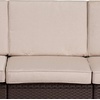 image:imageFlash Furniture Seneca Chocolate Brown Faux Rattan Sofa with AllWeather Beige CushionsChocolate Brown