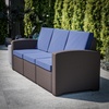 image:imageFlash Furniture Seneca Chocolate Brown Faux Rattan Sofa with AllWeather Beige CushionsNavy CushionsChocolate Brown Frame