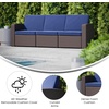 image:imageFlash Furniture Seneca Chocolate Brown Faux Rattan Sofa with AllWeather Beige CushionsNavy CushionsChocolate Brown Frame