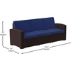 image:imageFlash Furniture Seneca Chocolate Brown Faux Rattan Sofa with AllWeather Beige CushionsNavy CushionsChocolate Brown Frame