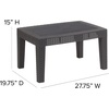 image:imageFlash Furniture Seneca Dark Gray Faux Rattan Coffee Table