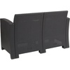 image:imageFlash Furniture Seneca Dark Gray Faux Rattan Loveseat with AllWeather Seneca Light Gray CushionsDark Gray