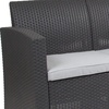 image:imageFlash Furniture Seneca Dark Gray Faux Rattan Loveseat with AllWeather Seneca Light Gray CushionsDark Gray