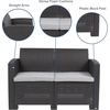 image:imageFlash Furniture Seneca Dark Gray Faux Rattan Loveseat with AllWeather Seneca Light Gray CushionsDark Gray