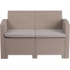 image:imageFlash Furniture Seneca Dark Gray Faux Rattan Loveseat with AllWeather Seneca Light Gray CushionsLight Gray