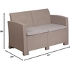 image:imageFlash Furniture Seneca Dark Gray Faux Rattan Loveseat with AllWeather Seneca Light Gray CushionsLight Gray