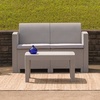 image:imageFlash Furniture Seneca Dark Gray Faux Rattan Loveseat with AllWeather Seneca Light Gray CushionsLight Gray