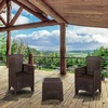 image:imageFlash Furniture Seneca Dark Gray Faux Rattan Plastic Chair Set with Matching Side TableChocolate