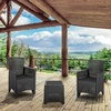 image:imageFlash Furniture Seneca Dark Gray Faux Rattan Plastic Chair Set with Matching Side TableDark Gray