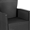 image:imageFlash Furniture Seneca Dark Gray Faux Rattan Plastic Chair Set with Matching Side TableDark Gray