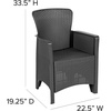 image:imageFlash Furniture Seneca Dark Gray Faux Rattan Plastic Chair Set with Matching Side TableDark Gray
