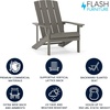 image:imageFlash Furniture Set of 2 Savannah Adirondack Rocking Chairs and Charlestown Adirondack Chair 350lb Capacity Polyresin Wood Style Gray