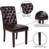 image:imageFlash Furniture Set of 4 Hercules Series Brown LeatherSoft Parsons Chairs with Rolled Back Accent Nail Trim and Walnut Finish