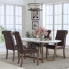 image:imageFlash Furniture Set of 4 Hercules Series Brown LeatherSoft Parsons Chairs with Rolled Back Accent Nail Trim and Walnut Finish