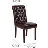 image:imageFlash Furniture Set of 4 Hercules Series Brown LeatherSoft Parsons Chairs with Rolled Back Accent Nail Trim and Walnut Finish