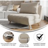 image:imageFlash Furniture Shaw TriFold Convertible Sleeper Chair with Pillow 3in1 Multifunctional Adjustable Sleeper Channel Stitching Hideaway Legs Brown LeatherSoftCream