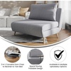 image:imageFlash Furniture Shaw TriFold Convertible Sleeper Chair with Pillow 3in1 Multifunctional Adjustable Sleeper Channel Stitching Hideaway Legs Brown LeatherSoftLight Gray