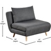 image:imageFlash Furniture Shaw TriFold Convertible Sleeper Chair with Pillow 3in1 Multifunctional Adjustable Sleeper Channel Stitching Hideaway Legs Brown LeatherSoftDark Gray