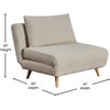 image:imageFlash Furniture Shaw TriFold Convertible Sleeper Chair with Pillow 3in1 Multifunctional Adjustable Sleeper Channel Stitching Hideaway Legs Brown LeatherSoftCream