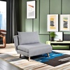 image:imageFlash Furniture Shaw TriFold Convertible Sleeper Chair with Pillow 3in1 Multifunctional Adjustable Sleeper Channel Stitching Hideaway Legs Brown LeatherSoftLight Gray