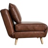 image:imageFlash Furniture Shaw TriFold Convertible Sleeper Chair with Pillow 3in1 Multifunctional Adjustable Sleeper Channel Stitching Hideaway Legs Brown LeatherSoftBrown