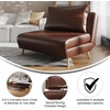 image:imageFlash Furniture Shaw TriFold Convertible Sleeper Chair with Pillow 3in1 Multifunctional Adjustable Sleeper Channel Stitching Hideaway Legs Brown LeatherSoftBrown