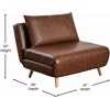 image:imageFlash Furniture Shaw TriFold Convertible Sleeper Chair with Pillow 3in1 Multifunctional Adjustable Sleeper Channel Stitching Hideaway Legs Brown LeatherSoftBrown