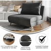 image:imageFlash Furniture Shaw TriFold Convertible Sleeper Chair with Pillow 3in1 Multifunctional Adjustable Sleeper Channel Stitching Hideaway Legs Brown LeatherSoftDark Gray