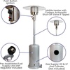 image:imageFlash Furniture Sol Patio Outdoor HeatingBronze Stainless Steel 40000 BTU Propane Heater with Wheels for Commercial amp Residential Use75 Feet TallSilver