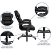 image:imageFlash Furniture Stella High Back Black LeatherSoft Executive Swivel Ergonomic Office Chair with ArmsBlack