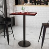 image:imageFlash Furniture Stiles 24 x 30 Rectangular Mahogany Laminate Table Top with 18 Round Bar Height Table BaseMahogany