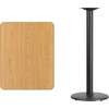 image:imageFlash Furniture Stiles 24 x 30 Rectangular Mahogany Laminate Table Top with 18 Round Bar Height Table BaseNatural