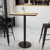 image:imageFlash Furniture Stiles 24 x 30 Rectangular Mahogany Laminate Table Top with 18 Round Bar Height Table BaseNatural