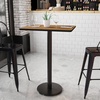 image:imageFlash Furniture Stiles 24 x 30 Rectangular Mahogany Laminate Table Top with 18 Round Bar Height Table BaseWalnut