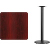 image:imageFlash Furniture Stiles 30 Square Black Laminate Table Top with 18 Round Bar Height Table BaseMahogany