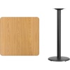 image:imageFlash Furniture Stiles 30 Square Black Laminate Table Top with 18 Round Bar Height Table BaseNatural