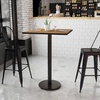 image:imageFlash Furniture Stiles 30 Square Black Laminate Table Top with 18 Round Bar Height Table BaseWalnut