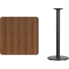 image:imageFlash Furniture Stiles 30 Square Black Laminate Table Top with 18 Round Bar Height Table BaseWalnut