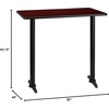 image:imageFlash Furniture Stiles 30 x 42 Rectangular Black Laminate Table Top with 5 x 22 Bar Height Table BasesMahogany