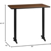 image:imageFlash Furniture Stiles 30 x 42 Rectangular Black Laminate Table Top with 5 x 22 Bar Height Table BasesWalnut