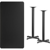 image:imageFlash Furniture Stiles 30 x 60 Rectangular Black Laminate Table Top with 22 x 22 Bar Height Table BasesBlack