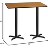 image:imageFlash Furniture Stiles 30 x 60 Rectangular Black Laminate Table Top with 22 x 22 Bar Height Table BasesNatural