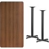 image:imageFlash Furniture Stiles 30 x 60 Rectangular Black Laminate Table Top with 22 x 22 Bar Height Table BasesWalnut
