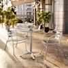 image:imageFlash Furniture TLHALUM24RD017BK2GG Lila 235 Round Aluminum IndoorOutdoor Table Set with 2 Slat Back Chairs BlackAluminum
