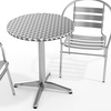 image:imageFlash Furniture TLHALUM24RD017BK2GG Lila 235 Round Aluminum IndoorOutdoor Table Set with 2 Slat Back Chairs BlackAluminum