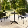 image:imageFlash Furniture TLHALUM24RD017BK2GG Lila 235 Round Aluminum IndoorOutdoor Table Set with 2 Slat Back Chairs BlackBlack