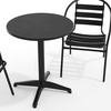 image:imageFlash Furniture TLHALUM24RD017BK2GG Lila 235 Round Aluminum IndoorOutdoor Table Set with 2 Slat Back Chairs BlackBlack